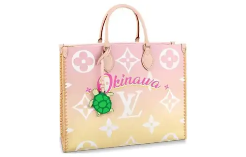 LOUIS VUITTON ONTHEGO Canvas Tote Bag, Shopping Bag, Shoulder Bag, Handbag Large Women's Pink & Yellow