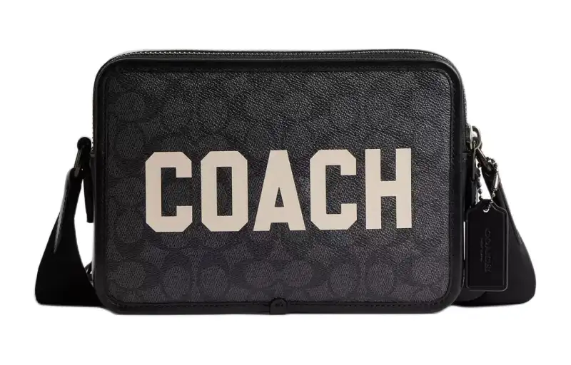 COACH Charter Coated Canvas Crossbody Bags Medium Women's Multiple Charcoals