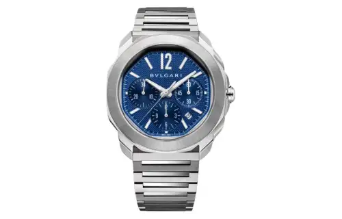 BVLGARI OCTO Wrist Watches Automatic Mechanical Movement Rubber Stainless Steel Strap 42mm Blue Dial Men's Watches