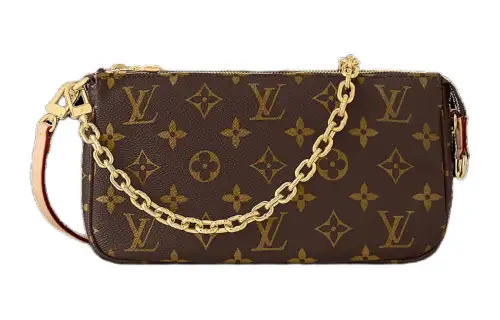 LOUIS VUITTON Coated Canvas With Cow Leather Trim Handbag, Shoulder Bag Women's Brown