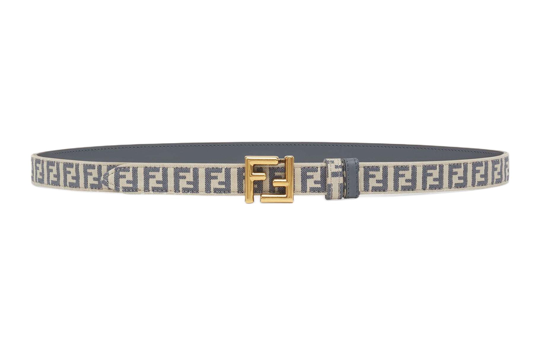 Женский ремень Fendi (бежево-синий)