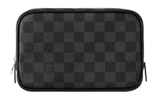 LOUIS VUITTON Canvas With Leather Trim Canvas Bag Toiletry Bag Women's Black