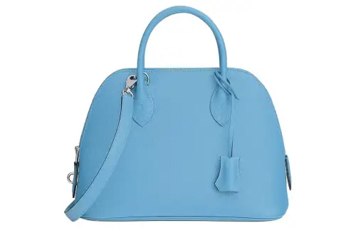 HERMES Bolide Epsom Calfskin Bowling Bag, Crossbody Handbag Women's 7NCeleste Sky Blue