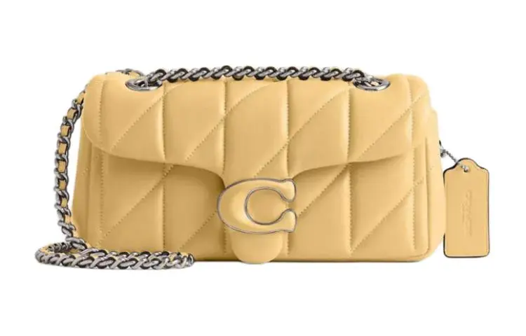COACH Tabby Sheepskin God Of Wine Bag, Handbag, Shoulder Bag Small Women's Yellow