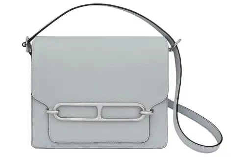 HERMES Roulis Taurillon Clemence Cow Leather Pig Nose Bag, Shoulder Bag, Crossbody Bag Women's 08Bleu Pale Grail Blue