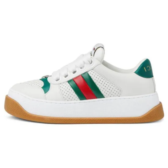 GUCCI Screener Lace-up Leather Sneakers