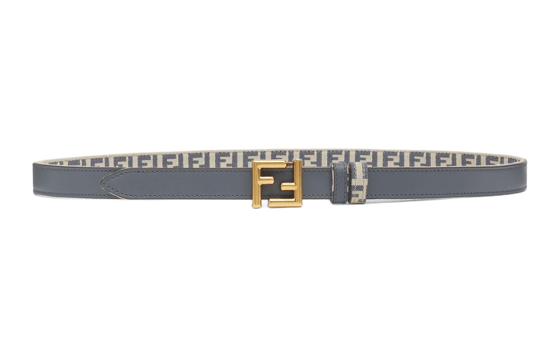 Женский ремень Fendi (бежево-синий) — фото 2