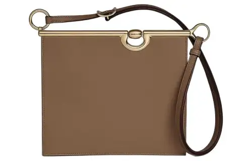 HERMES Mors De Bride Light Gold Buckle Allegro Calfskin Crossbody Bags Women's D0 Beige Weimar Dog Beige