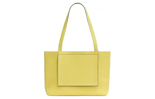 HERMES Cabasellier Clemence Calfskin Tote Bag, Shopping Bag, Shoulder Bag, Handbag Women's 0Y Limoncello Lemon Yellow