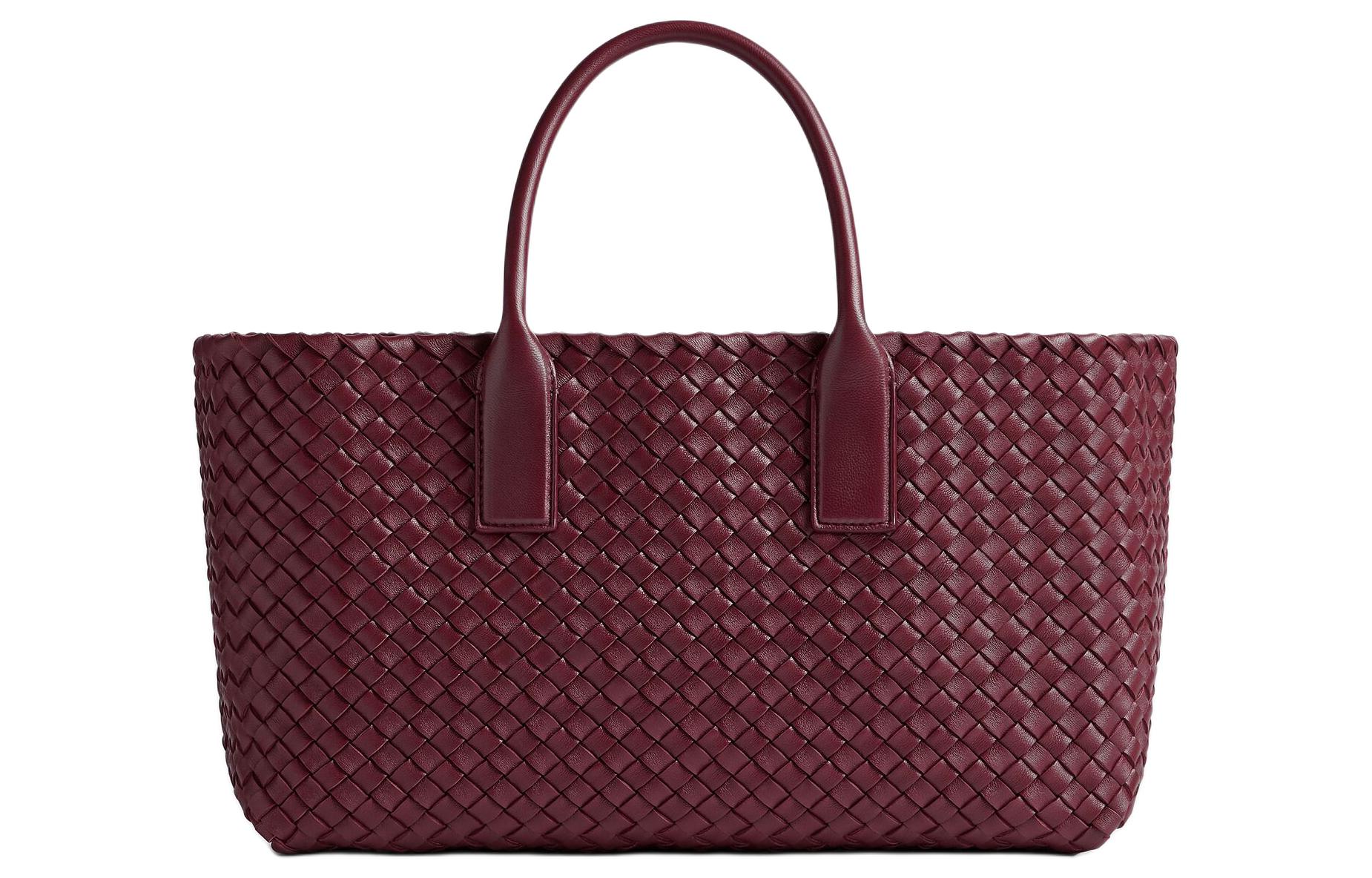 Bottega Veneta Lambskin Tote Bag, Shopping Bag, Handbag, Shoulder Bag Small Women's Barolo