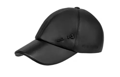 LOUIS VUITTON Lambskin, Metal Component Baseball Caps Men's Black