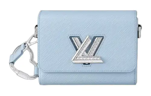 LOUIS VUITTON Twist Epi Grain Leather Shoulder Bag, Crossbody Bag Small Women's Light Blue