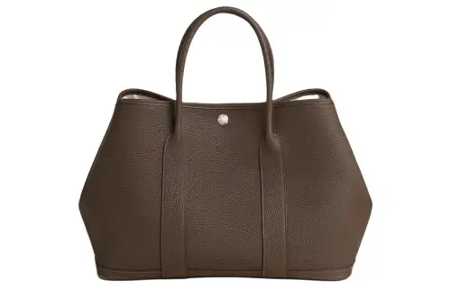 HERMES Garden Party Negonda Calfskin Handbag 36 Women's F6 Eucalyptus Green