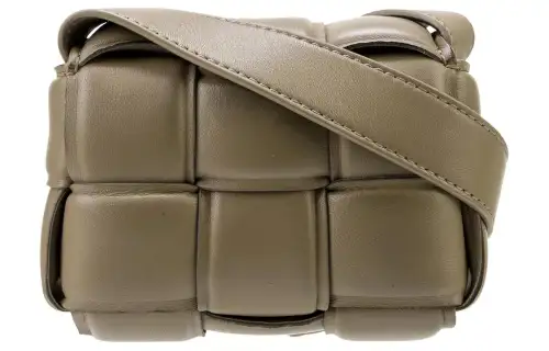 Bottega Veneta Lambskin Shoulder Bag, Crossbody Bag Women's Umber