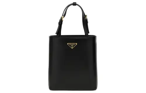PRADA Leather Tote Bag, Shopping Bag, Shoulder Bag, Crossbody Bag, Handbag Small Women's Black