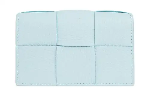 Bottega Veneta Intrecciato Lambskin Wallet Women's Light Blue