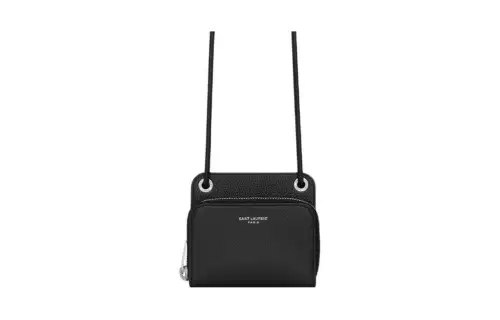 SAINT LAURENT PARIS Leather Wallet Men's Black