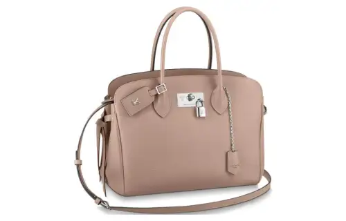 LOUIS VUITTON Calfskin Handbag Medium Women's Beige