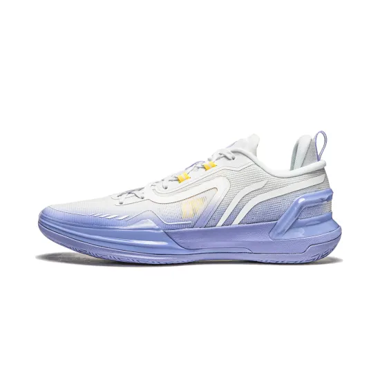 LINING Liren Assassin 1 Basketball Shoes Men Low-Top Standard White/Light Iris Purple