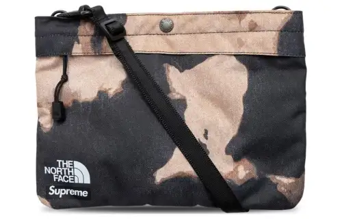 Supreme x The North Face bleached denim print shoulder bag