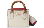 GUCCI Diana Leather Tote Bag, Shopping Bag, Shoulder Bag, Crossbody Bag, Handbag Mini Women's White