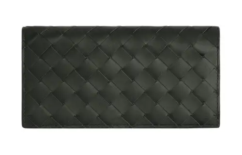 Bottega Veneta Calfskin Wallet Men's Dark Green & Mud