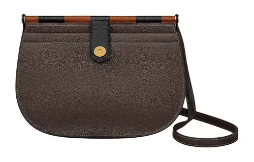 HERMES Barénia Faubourg Calfskin With Mysore Goat Skin Crossbody Bag, Shoulder Bag Women's Brown & Black
