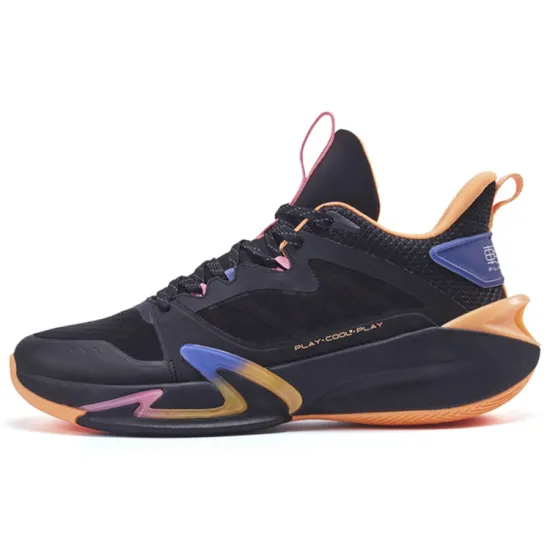 XTEP Light Feather 2 V2 Basketball Shoes Men Low-Top Black/Fresh Look Starlight Orange