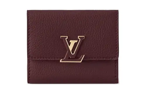 LOUIS VUITTON Capucines Taurillon Leather Capson Wallet Extra Small Women's Burgundy