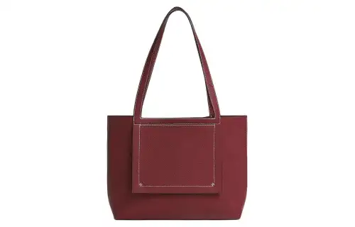 HERMES Cabasellier Clemence Calfskin Tote Bag, Shopping Bag, Handbag, Shoulder Bag 31 Women's 55 Rouge H Hermes Red
