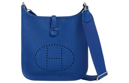 HERMES Evelyne Clemence Bullock Leather Crossbody Bag, Shoulder Bag 29 Women's O8 Bleu Royal Blue/Royal Blue