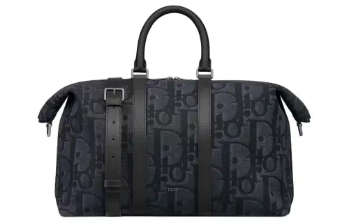 DIOR Oblique Printed Fabric Shoulder Bag, Crossbody Bag, Handbag, Travel Bag Men's Black