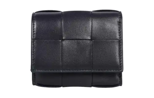 Bottega Veneta Sheepskin Wallet Women's Marine Blue