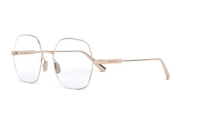 DIOR Metal Irregular Shape Eyeglass Frames Women's Gold