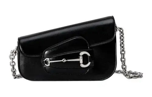 GUCCI Horsebit 1955 Leather Handbag, Shoulder Bag Mini Women's Black