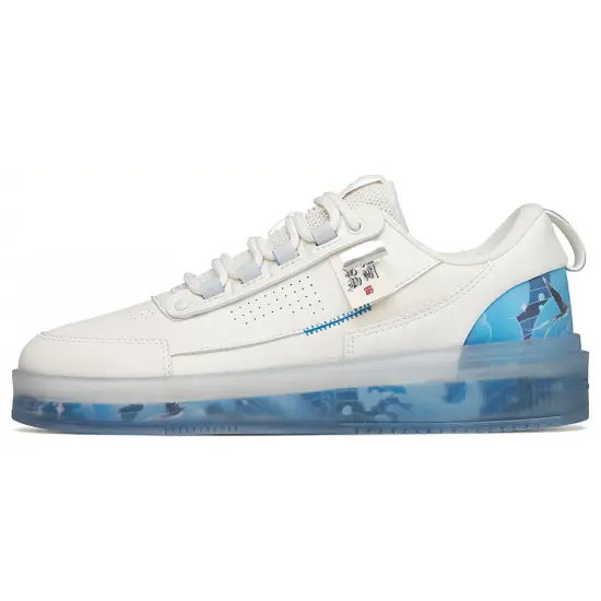ANTA Skateboard Shoes Men Low-Top Ivory White/Dazzling Blue