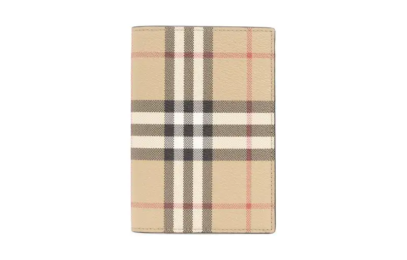 Burberry Polyester Passport Holder Men's Beige