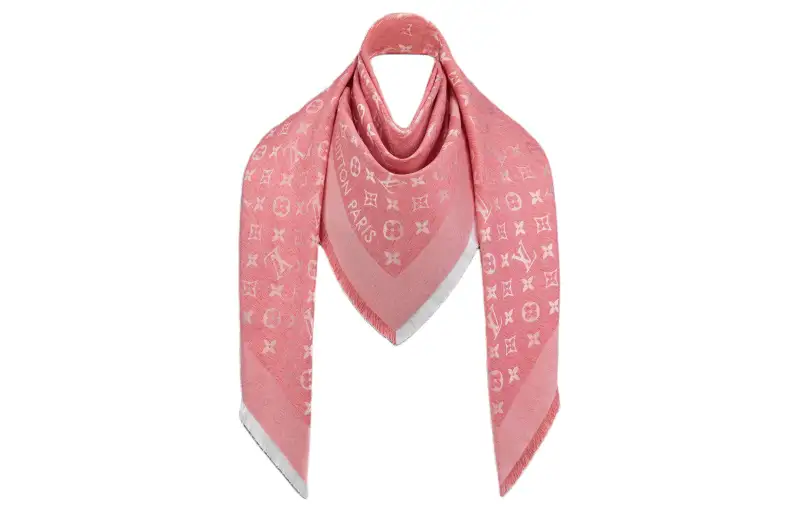 LOUIS VUITTON Monogram Shawls Women's Light Pink