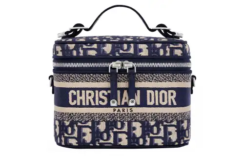 DIOR DiorTravel Canvas Handbag, Shoulder Bag, Crossbody Bag, Toiletry Bag, Makeup Bag Regular Women's Dark Blue