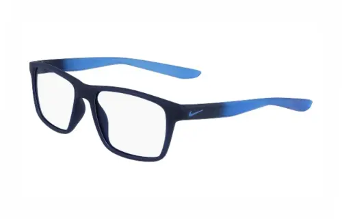 Nike Plastic Rectangular Eyeglass Frames Kids' Blue