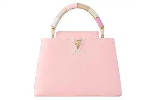 LOUIS VUITTON Capucines Taurillon Leather Shoulder Bag, Crossbody Bag, Handbag Women's Light Pink
