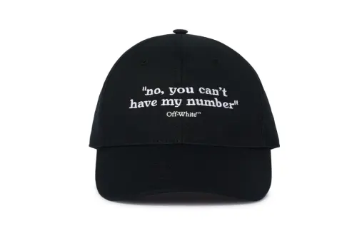 OFF-WHITE Quotes Cotton Baseball Cap
