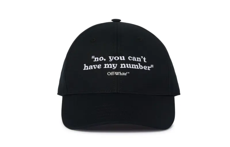 OFF-WHITE Quotes Cotton Baseball Cap