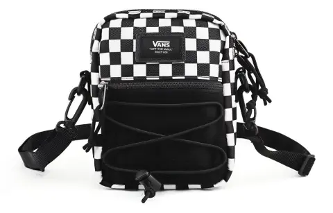Vans Polyester Shoulder Bag, Crossbody Bag Regular Unisex Black White