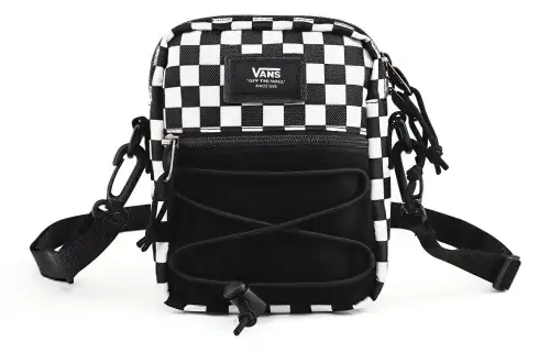 Vans Polyester Shoulder Bag, Crossbody Bag Regular Unisex Black White