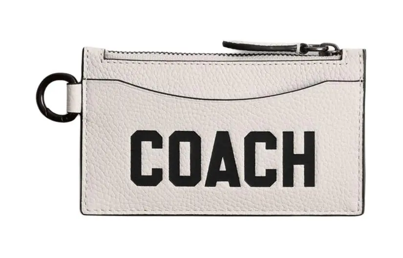 COACH Card Case Leather Card Holder Regular Men's Chalk