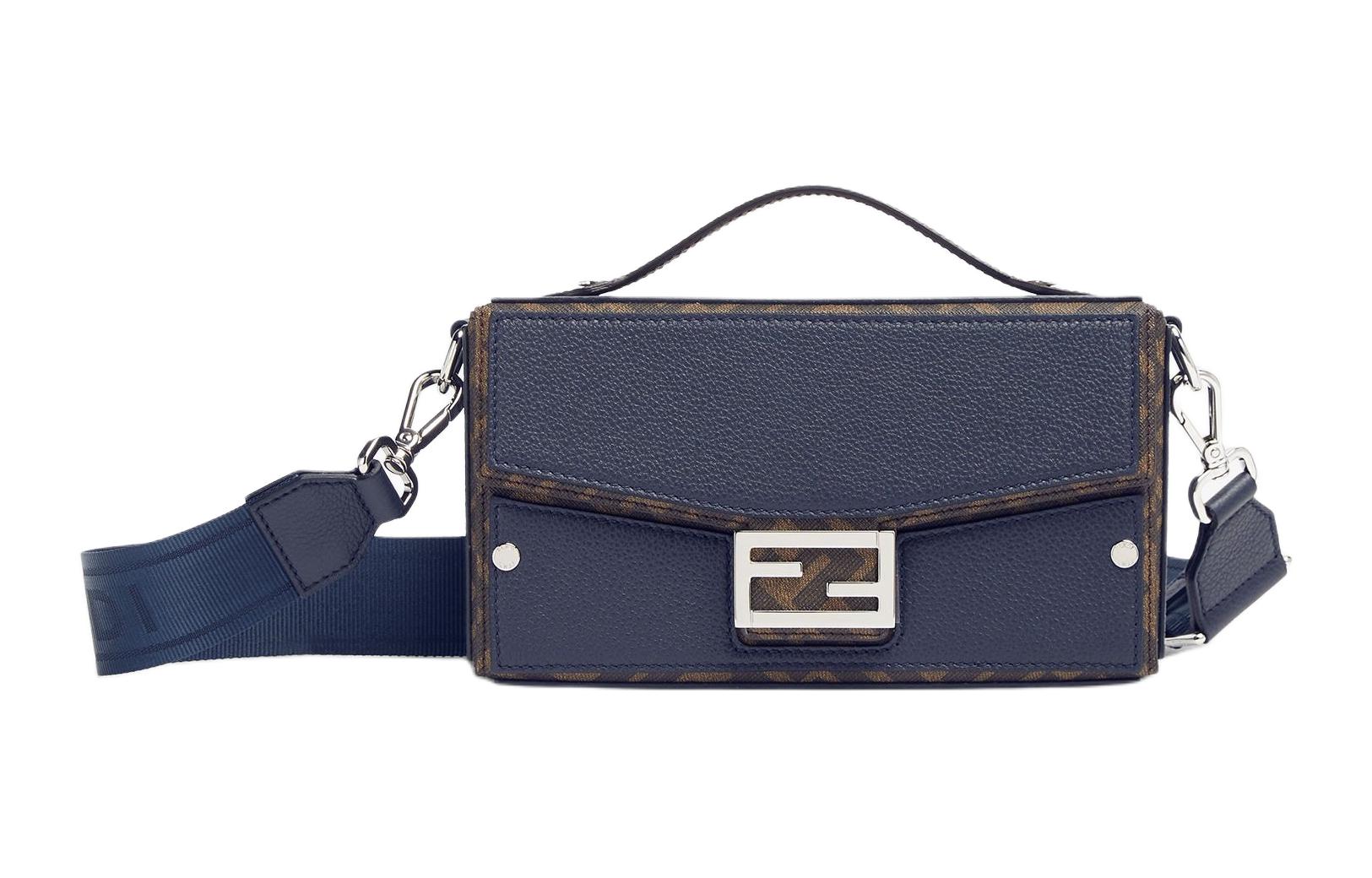 Мужская сумка Fendi Baguette Soft Trunk (синяя)