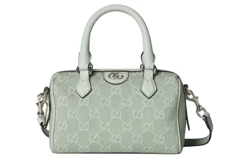 GUCCI Ophidia Denim Handbag, Shoulder Bag, Crossbody Bag, Travel Bag Mini Women's Light Green