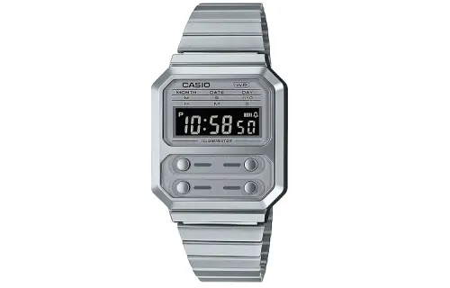 CASIO Unisex 33mm Silver Watch A100WE7BEF