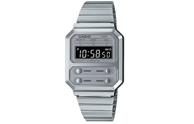 CASIO Unisex 33mm Silver Watch A100WE7BEF